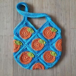 Crochet Sparkly Oranges Tote Bag